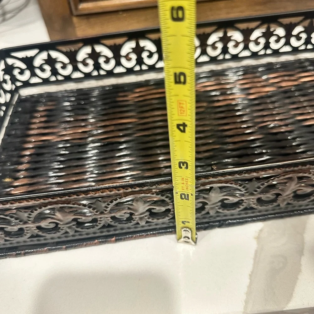 Elegant Black Metal Bathroom Tray